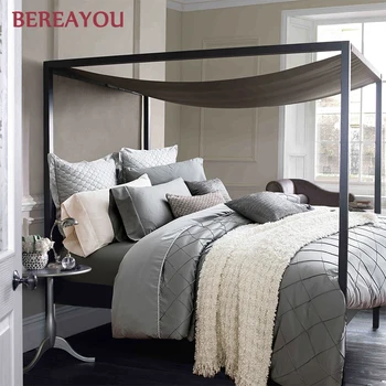 

European Luxury Comforter Bedding sets 4/8pcs Washed Silk Bed Sheet Cotton Bed Cover Full King Size Bedding Duvet Set parure lit