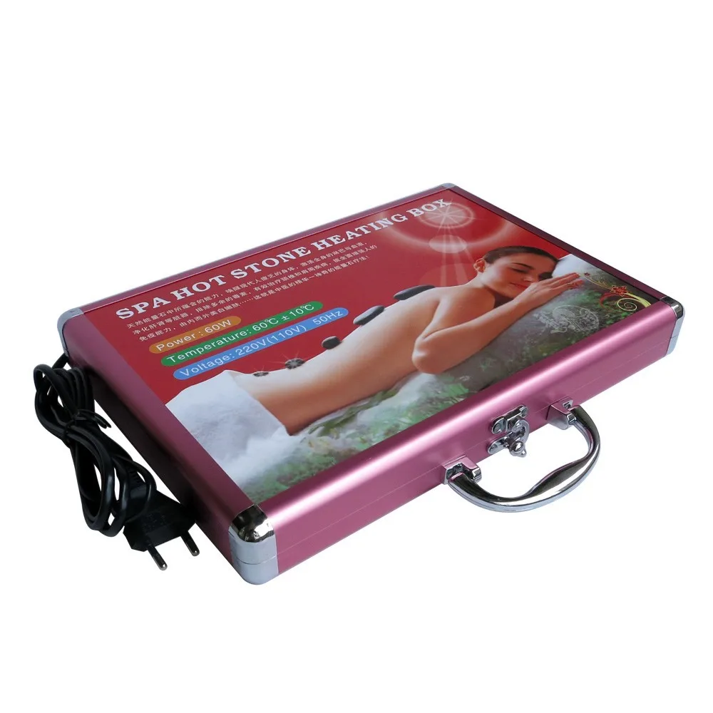 Conjunto de Pedra para a Saúde do Corpo Quente com 220 Hot! Massagem Energia Pedra v Aquecedor Caixa Quente Conjunto Spa Lava Basalto 23 Pçs - Set 22 Beleza e saúde