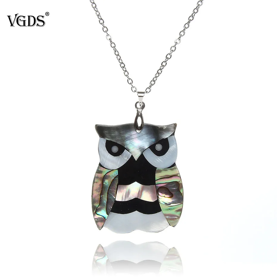 Vgds Сова Шарм Подвеска Модные Цепочки и ожерелья abalone &amp Mother Of Pearl В виде ракушки
