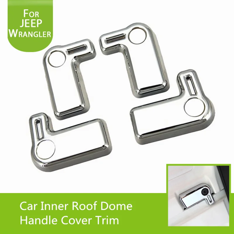 

Chrome Inner Roof Dome Handle Cover Trim For Jeep Wrangler Rubicon JK 2007-2015 4pcs