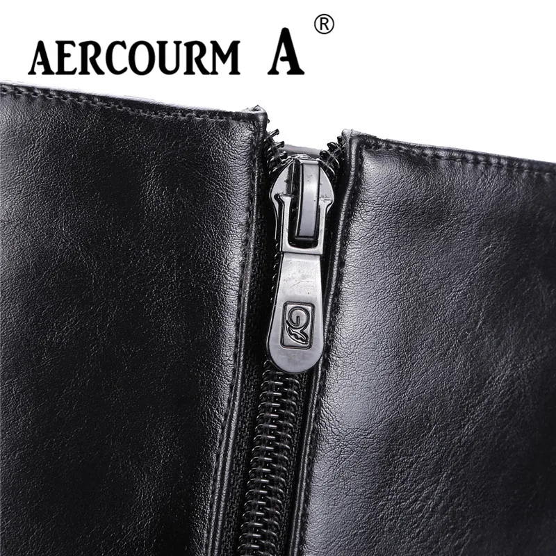 Aercourm A/018 новые женские ботинки до середины икры с острым носком молния Пряжка