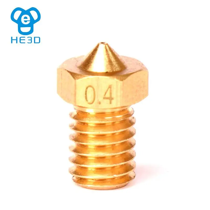 2 قطعة HE3D M6 فوهة ل 3d طابعة الساخن نهاية v5 v6 حجم 0.4 مللي متر النحاس النقي النحاس رأس الطباعة mk8 الطارد ل 1.75 مللي متر