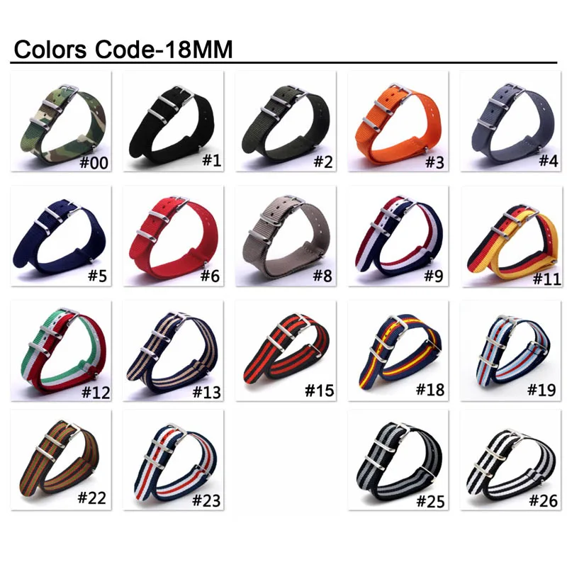 

Top Brand Luxury Men Watch Band Straps 16 18 22 24mm Blue bracelet Nato fabric Nylon watchbands Strap Bands Buckle belt