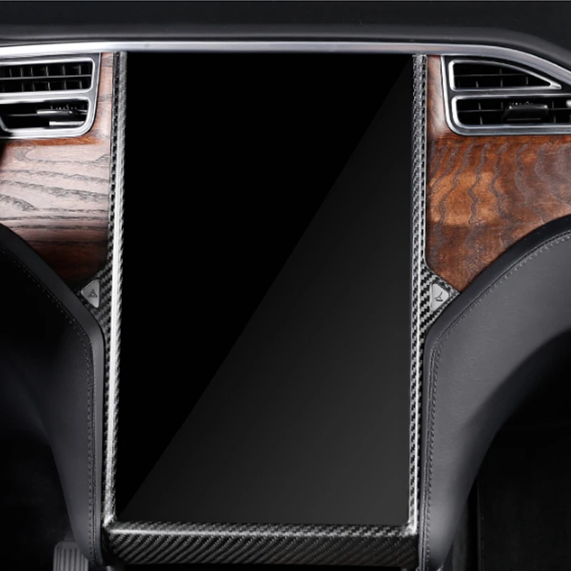 

Modification Real carbon fiber navigation decoration box control screen ring modification for Tesla Model S X