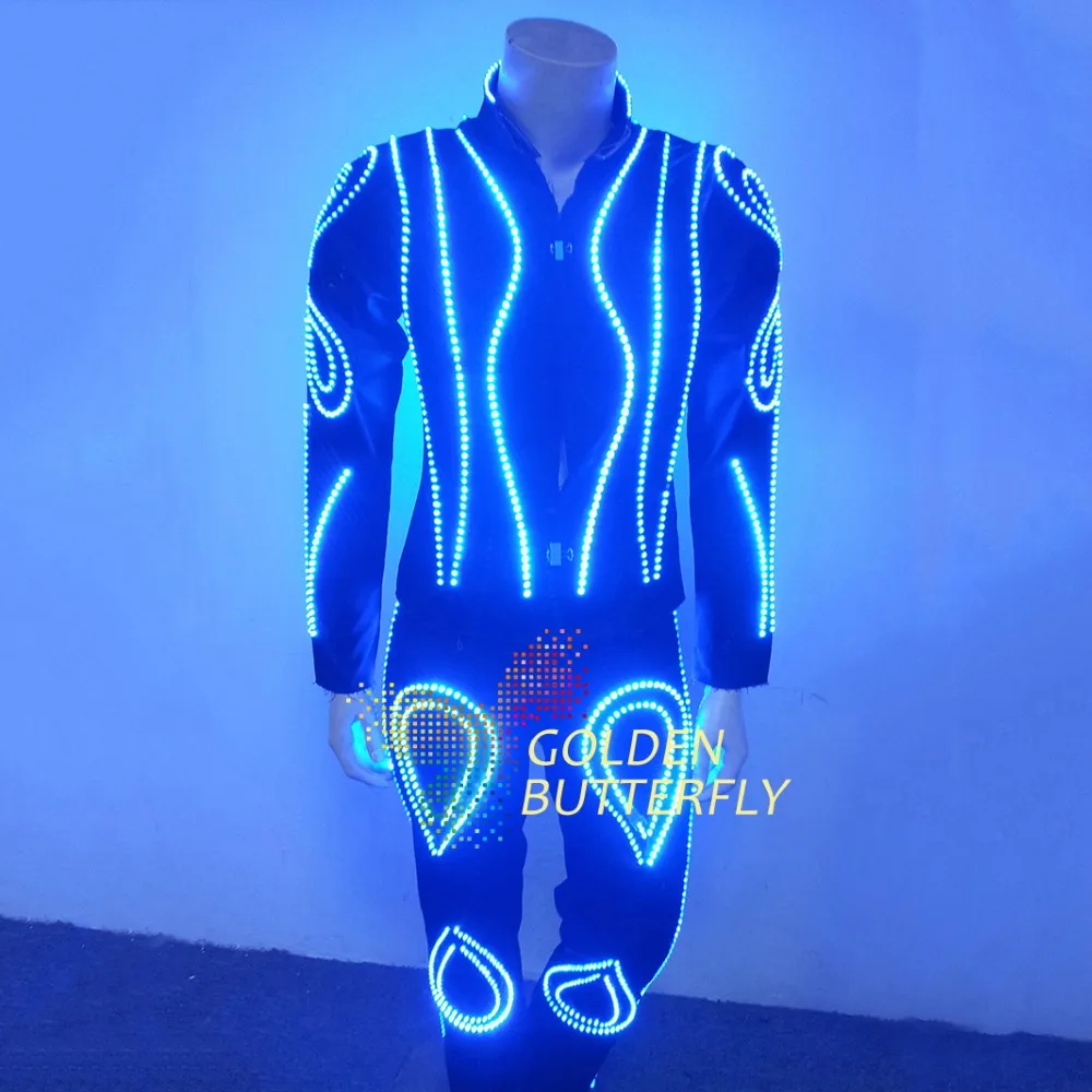 Special Price LED Clothes Luminous Clothing Glowing Suits EL Costumes 2017 Hot Fashion Show Men LED Pants Dance Accessories Free Shipping