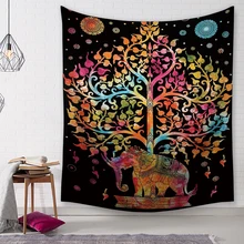 Elephant Print Tapestry Wall Hanging Decor Polyester Wall Cloth Thin Blanket For Home Bedroom Office HD Decorative Tapestry decorative wall hanging floral print tapestry