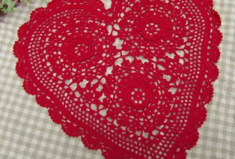 Ручной работы вязаное крючком кружево, хлопок Doily Love коврик для посуды колодки обеденный Чехол для стула, стола домашний декор
