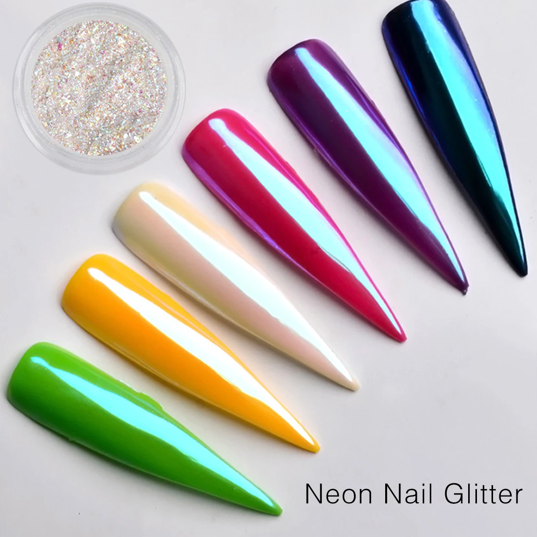 

Polychrome Ultra-thin Neon Mermaid Shell Powder DIY Nail Art Decor Chrome Pigment Dust Magic Mirror Gloss Nail Glitter
