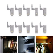 10 шт. сенсорный шарнир для шкафа светодиодный свет под шкаф свет шкаф гардероб свет светодиодный ночник автоматический переключатель вкл/выкл лампа