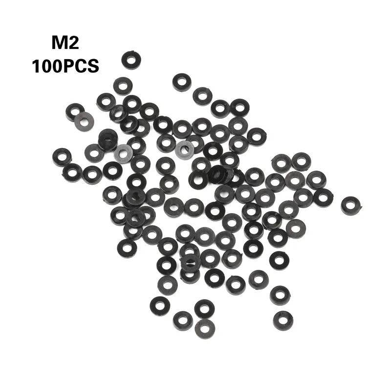 100 шт. M2 M2.5 M3 M4 M5 M6 M8 черная пластиковая нейлоновая шайба с покрытием кольцо плоская прокладка шайба прокладка