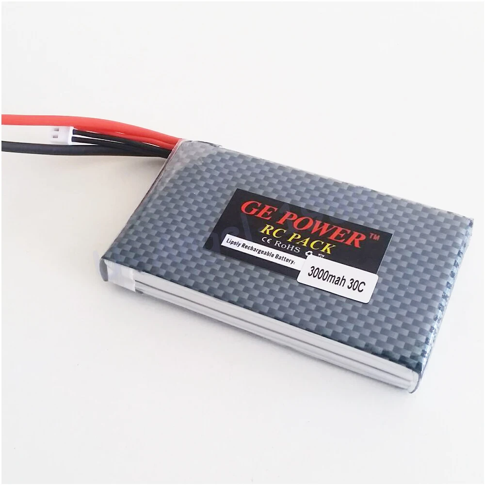 1pcs RC lipo font b battery b font 7 4v 3000mAh 30C 2S for Rc helicopter