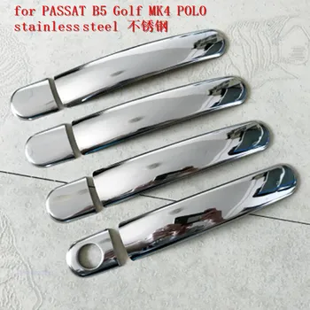 

high quality Stainless Steel Door handle Protective covering Cover Trim for Volkswagen PASSAT B5 Golf MK4 POLO Car styling