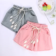 Шорты для маленьких девочек г. Новая летняя повседневная детская одежда свободные стильные модные короткие розовые короткие штаны для девочек