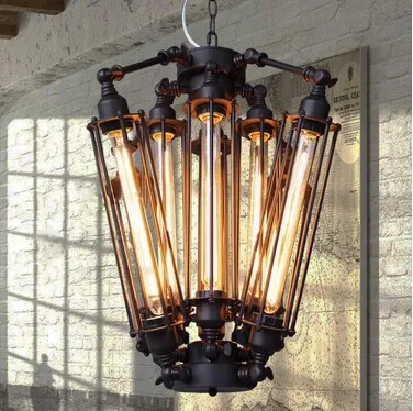 

Country Retro Industrial European Loft Pendent Light 8 Lights For Restaurant bar Coffee hall bedroom,edison lamp Bulb Included