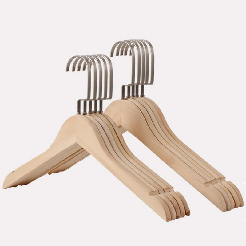 12 Pcs Environmental No Painting Wooden Dress Shirt Clothes Coats Hanger Rack, Natural Healthy Anti-slip Wood Hangers Matte Hook