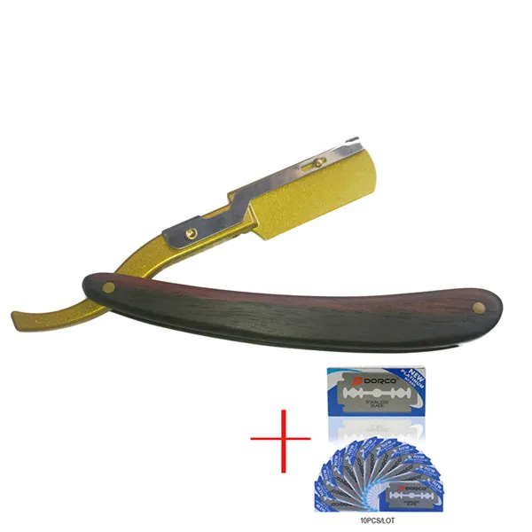 Gold-Razor 08 Navalha Парикмахерская бритва с твердой деревянной ручкой, бритва для бритья, Профессиональные парикмахерские ножи для волос, бритва, нож для смены лезвия - Цвет: Gold-Razor 08