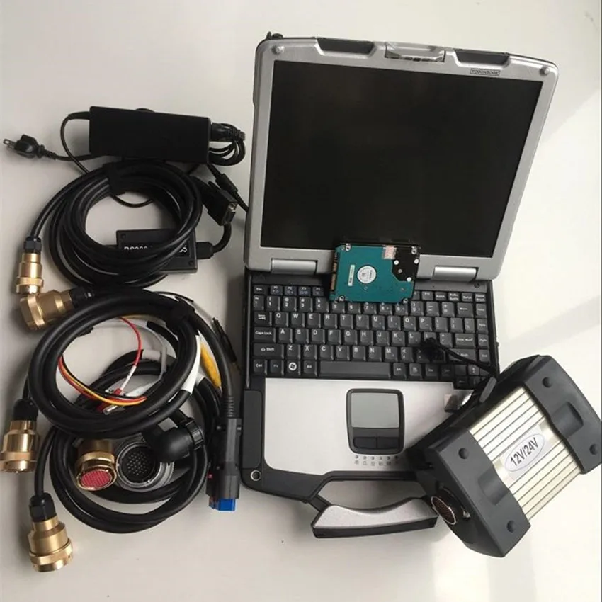 

Мультиплексор Mb Star C3, пять кабелей с программным обеспечением, SSD 120 ГБ, ноутбук Cf31, диагностика, готовый к использованию, 12 В, 24 В, сканер для автомобилей и грузовиков