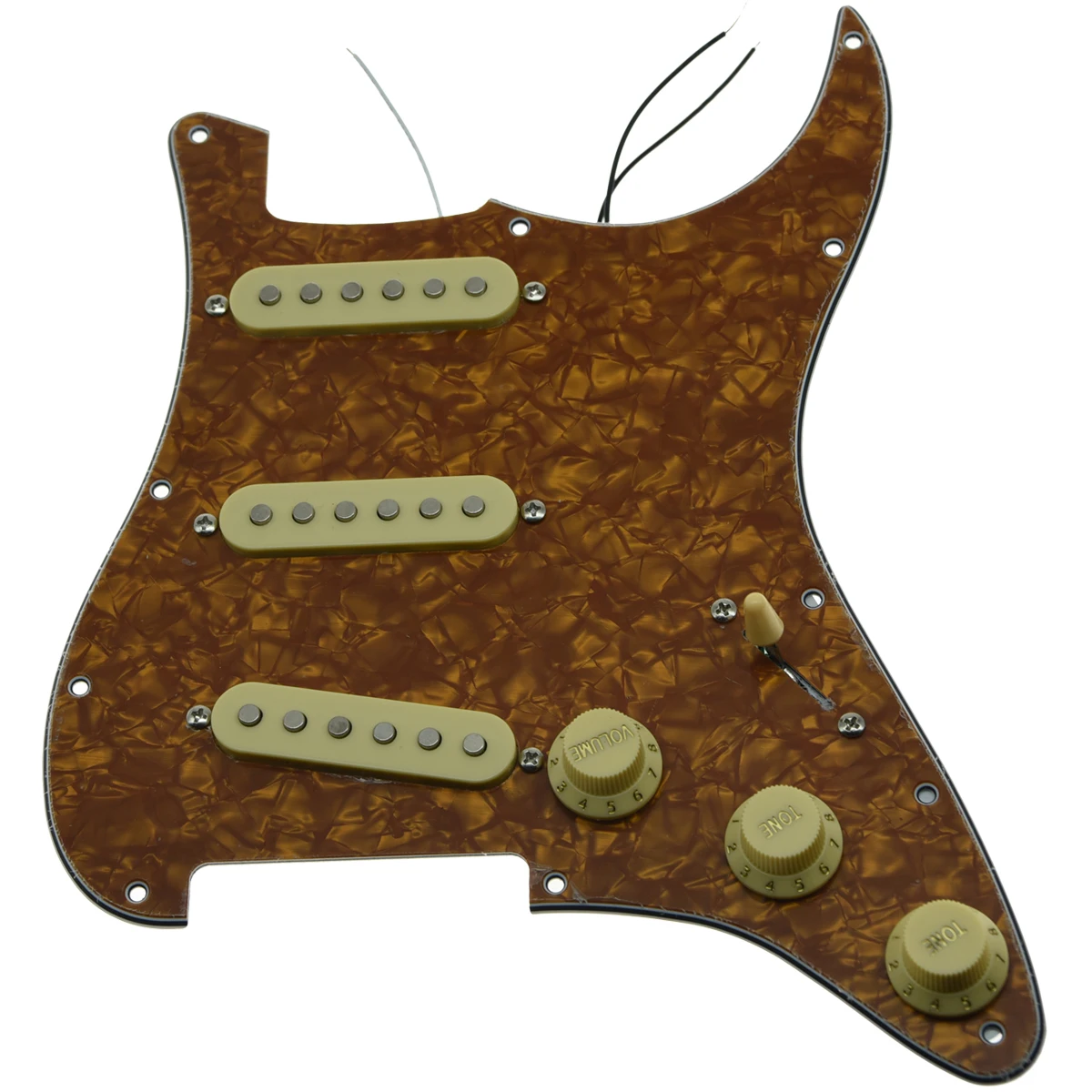 KAISH различные загруженные Strat SSS Pickguard Prewired ST Strat Pickguard с звукоснимателями подходит для крыла - Цвет: Gold Pearl-IV