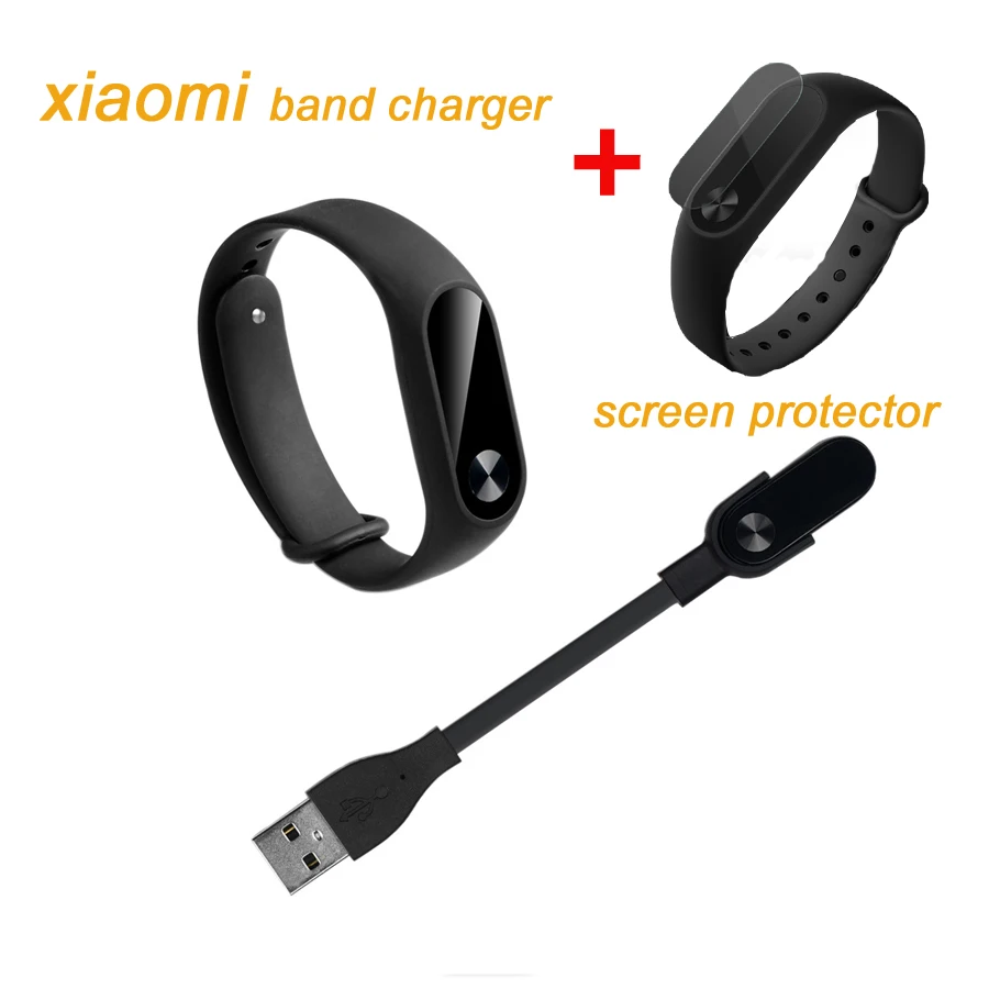 Для Xiaomi Mi Band 2 сменный usb-кабель для зарядного устройства + Защитная пленка экрана