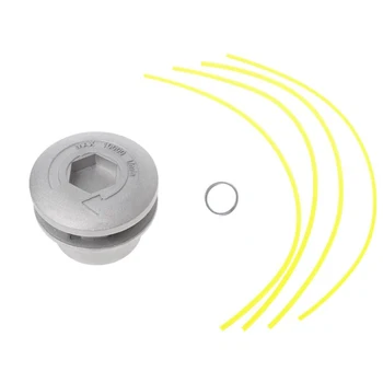 

Aluminum Alloy Grass Trimmer Head Threaded Nylon Cutter Head Lawn Mower Accessory With 4 Cables For Garden Hardware Tools New