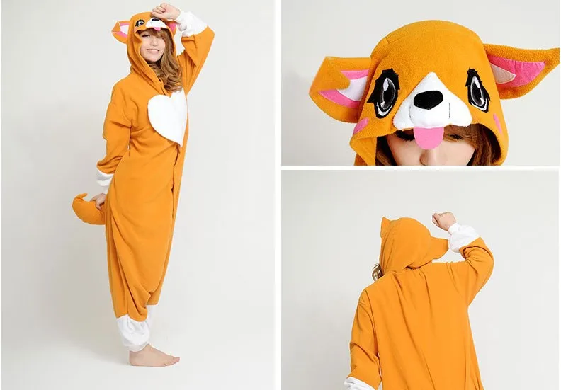 Милые Животные Собака Щенок корги Onesie Одна деталь комбинезон для взрослых Для