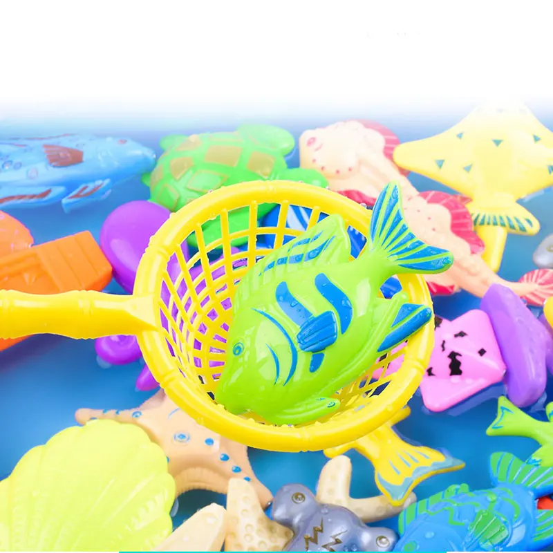 40 шт./лот, магнитная рыболовная игрушка с надувной удочкой для бассейна, набор для детской вечеринки, модель для игры в рыболовные игры, летние уличные игрушки