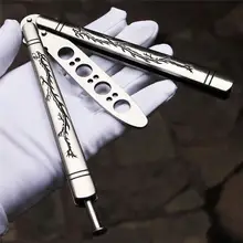 Без винтов металлические бабочки стальные ножи BALISONG Бабочка нож для тренера Спорт тусклый W/оболочка Кемпинг бытовые инструменты для дома