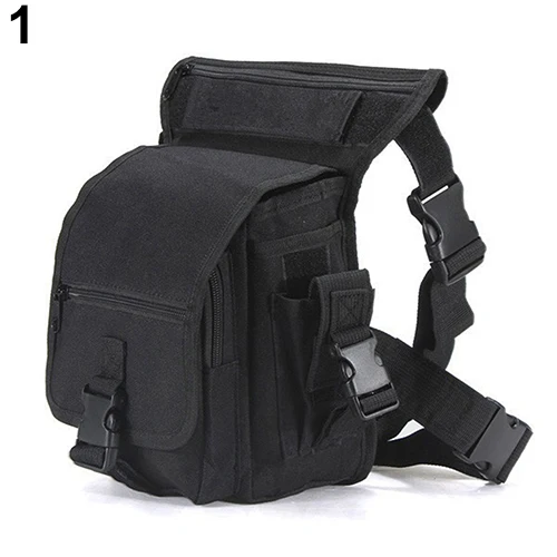 Модная Военная поясная тактическая сумка для езды на ноге практичная сумка - Цвет: Black