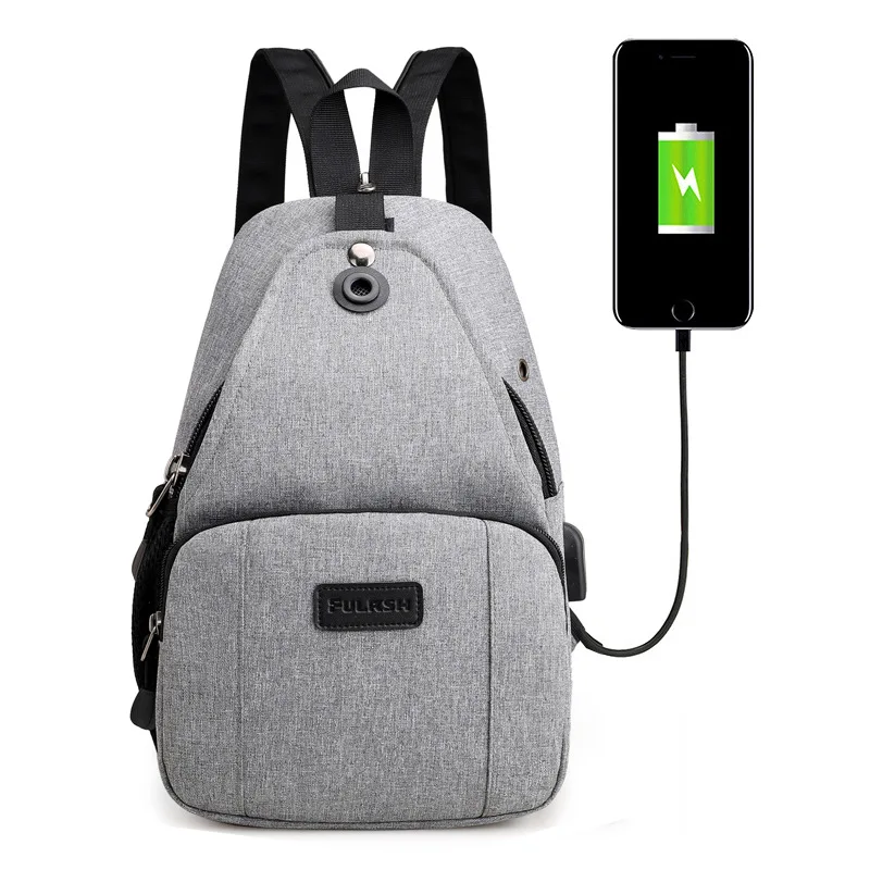 waterproof usb oxford crossbody bag anti theft shoulder sling bag