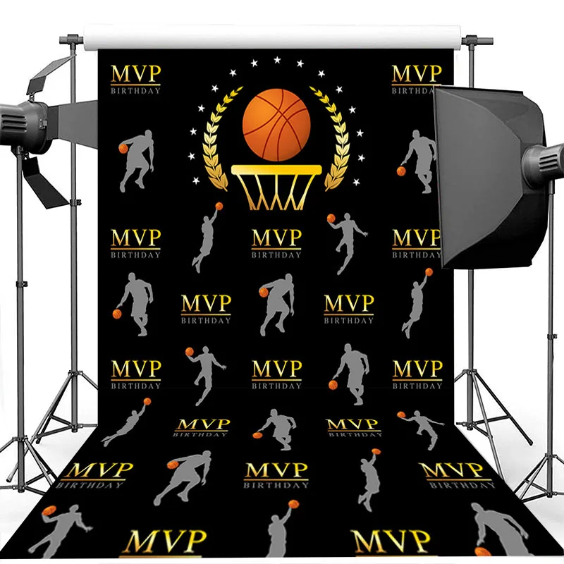 

NeoBack MVP Basketball Theme Birthday Photography Background Repeat Steps Basketball Birthday Banner Decor Photography Backdrops