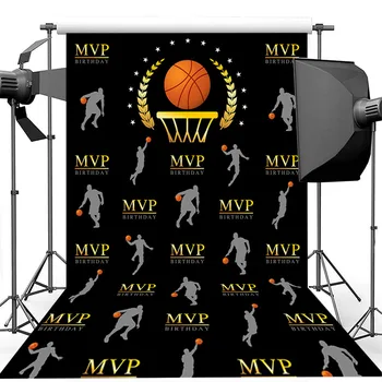 

NeoBack MVP Basketball Theme Birthday Photography Background Repeat Steps Basketball Birthday Banner Decor Photography Backdrops