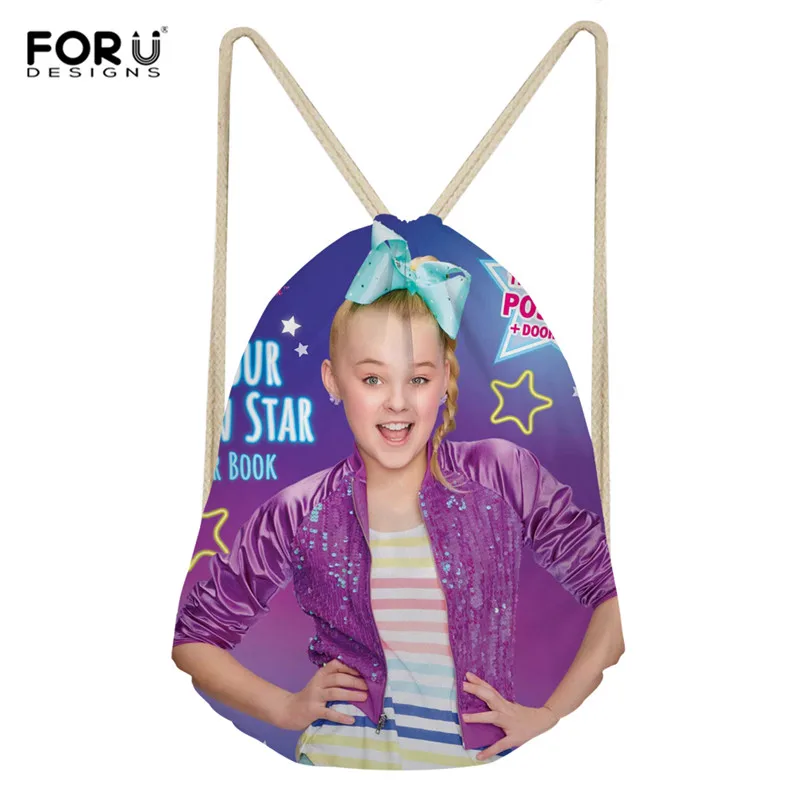 FORUDESIGNS/JOJO Siwa Drawstring сумка Детская школьная BagLovely обувь для девочек принт повседневное ежедневно рюкзак Mochila Sac dos