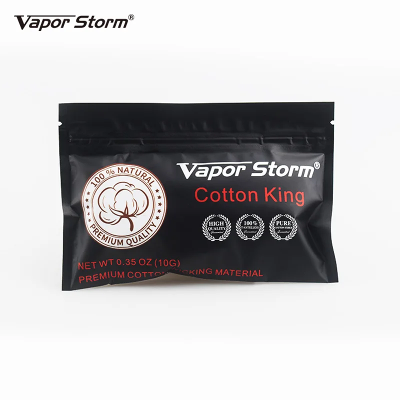 Healthy Organic Vapor Storm Cotton King Coil Wick Heating Wire Cotton 10 Strips 100% Tasteless RDA Cotton vs Cotton Bacon 04
