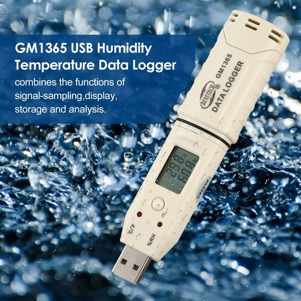 BENETECH регистратор данных температуры и влажности цифровой ЖК-дисплей Авто USB флэш-диск тип Ручки Термометр-рекордер