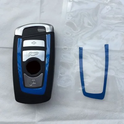 2 шт. наклейка на ключ от автомобиля для bmw E46 E52 E53 E60 E90 F01 F20 F10 F30 F15 X1 X3 X5 X6 на возраст 1, 2, 3, 4, 5, серии - Название цвета: Синий