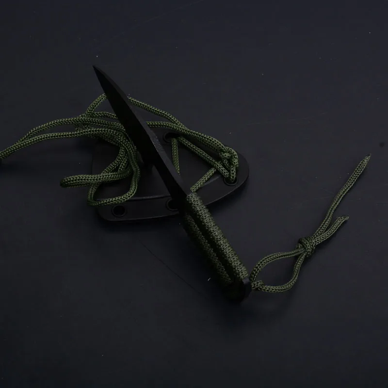 Wild-Wolf TOPS Key Knife D Neck Knife Cold Steel Fixed Blade Knife Stonewashed 3Cr13 57HRC Tactical Camping Survival EDC Tool With Sheath  (4)