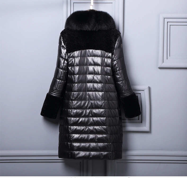 Noir Manteau Naturel Ayunsue Réel De Renard En Taille Femmes Femme Laine Véritable Grande Fourrure Wyq1707 2018 bourgogne Doudoune Col Hiver Chaud Cuir 5xl ZZxPpw1q