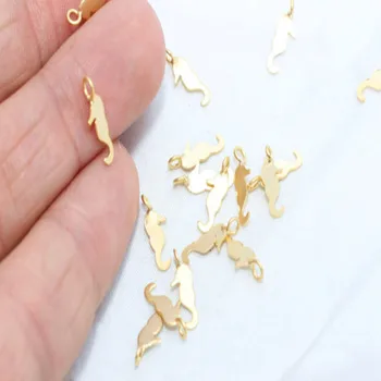 

Brass connector . 10 Pcs 24K Tiny Gold Plated Charm, BRT247 -*