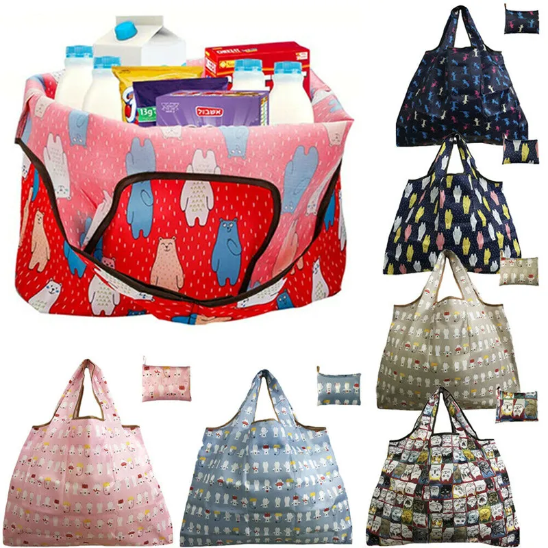 

2019 Cotton Reusable Foldable Women Handy Shopping Bag Shopper Handles Tote Beach Bags