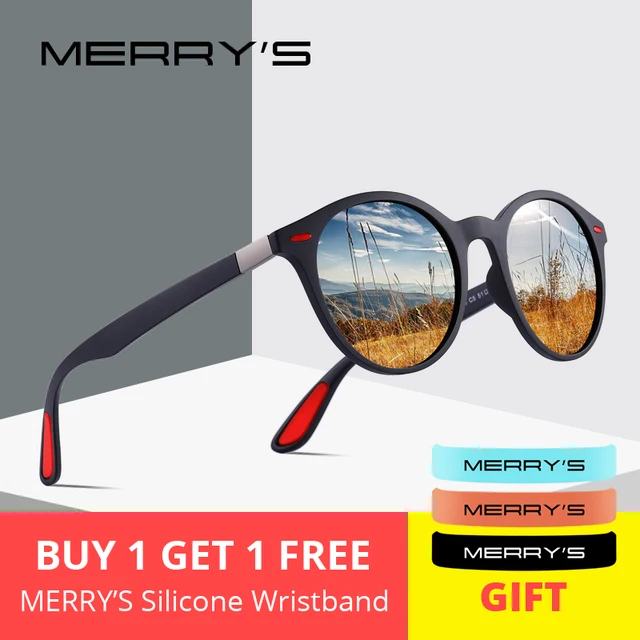 Солнцезащитные очки MERRYS DESIGN, классические очки UV400 для мужчин и женщин, с поляризацией, в овальной оправе с дужками более светлого оттенка из TR90, с заклепками, в ретро стиле, S8126, лето 2019