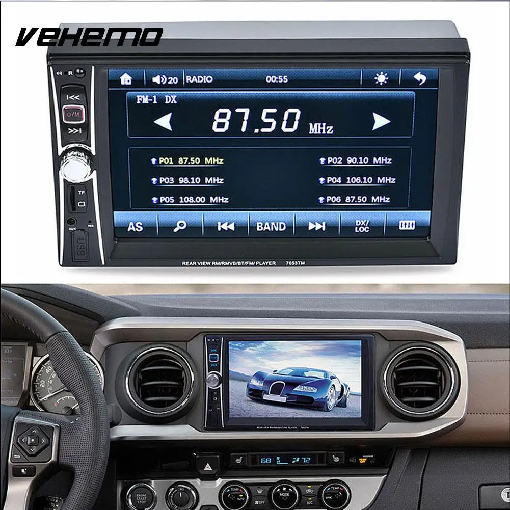 

Vehemo 6.6 Inches Car Mp5 Navigation MP5 Player Universal Support TF Card Car Radio Colorful Lights Stereo