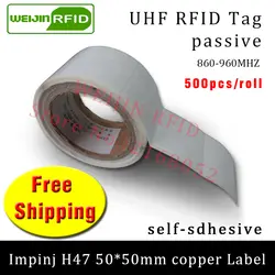 RFID метка UHF стикер Impinj h47 печати медь этикетки 915mhz868mhz 500 шт. Бесплатная доставка Длинные Диапазон клей пассивный rfid метки