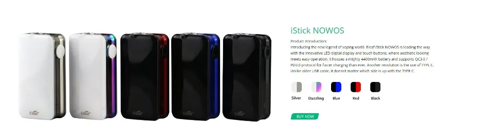 Original Eleaf iStick NOWOS 80W NOWOS Box MOD 4400mah Battery Digital Touch Button Electronic Cigarette Vape Support QC Charging 01 (6)