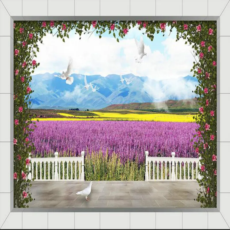 Купить 3д обои для стен 3д нетканые шелковые обои фрески настройки фоны ...