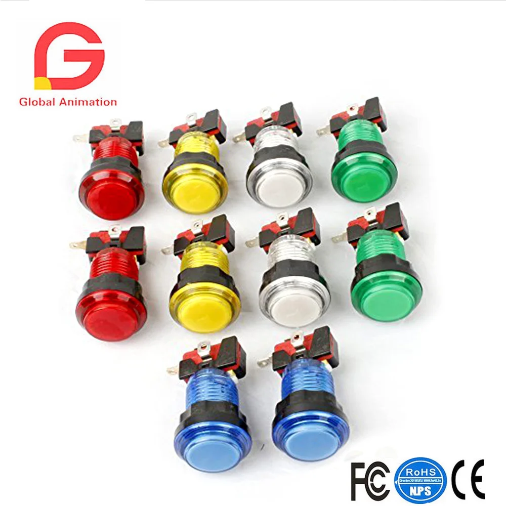 

10x New LED Lit Arcade Push Button Mame Multicade Choice Of 5 Colour