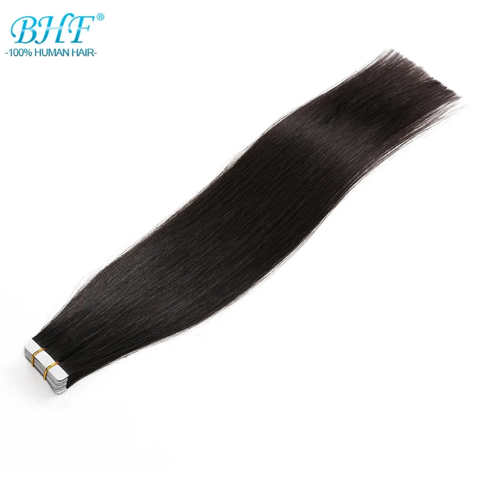 BHF Tape In Human Hair Extensions Straight 613 Blonde Tape In