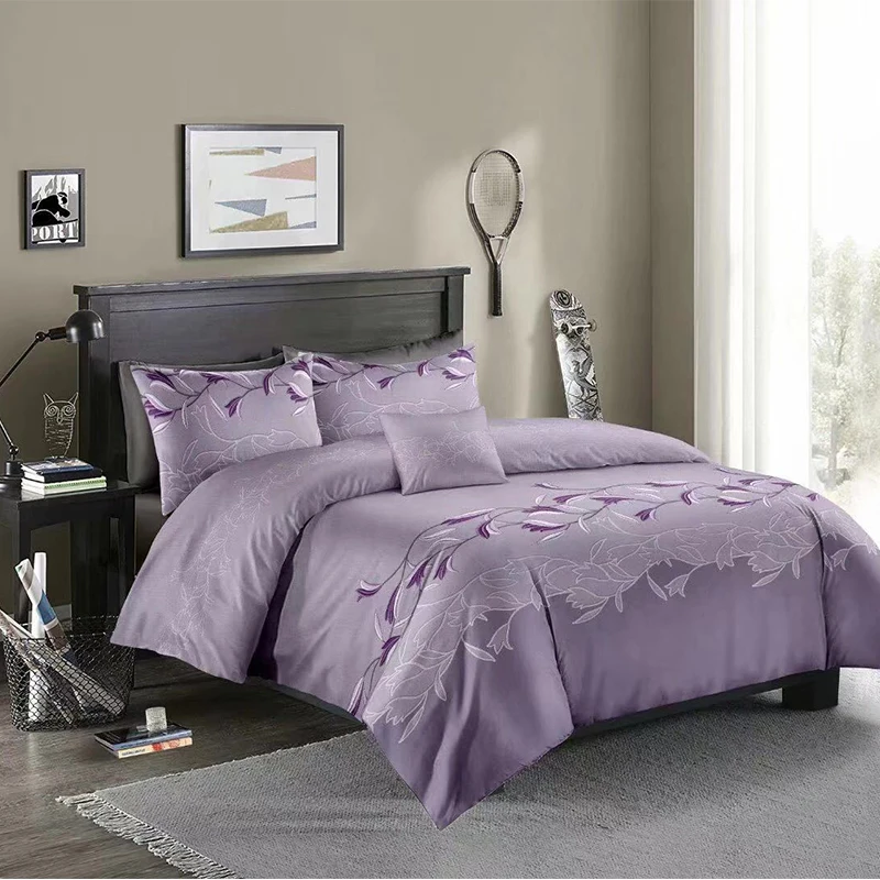Sisher Luxury Duvet-cover-queen flowers Bedding set with Pillowcase Double Full King Size Bedclothes Duvet Quilt Cover sets Red