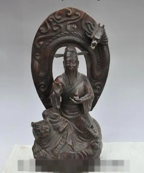 

S02057 16"china buddhism bronze animal dragon beast Medicine King ride tiger god statue (B0413)