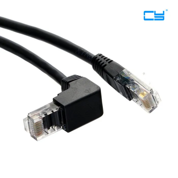 

90 Degree Down Angled 8P8C UTP Cat 5e Male to Male Lan Ethernet Network Patch Cord Cable 1m
