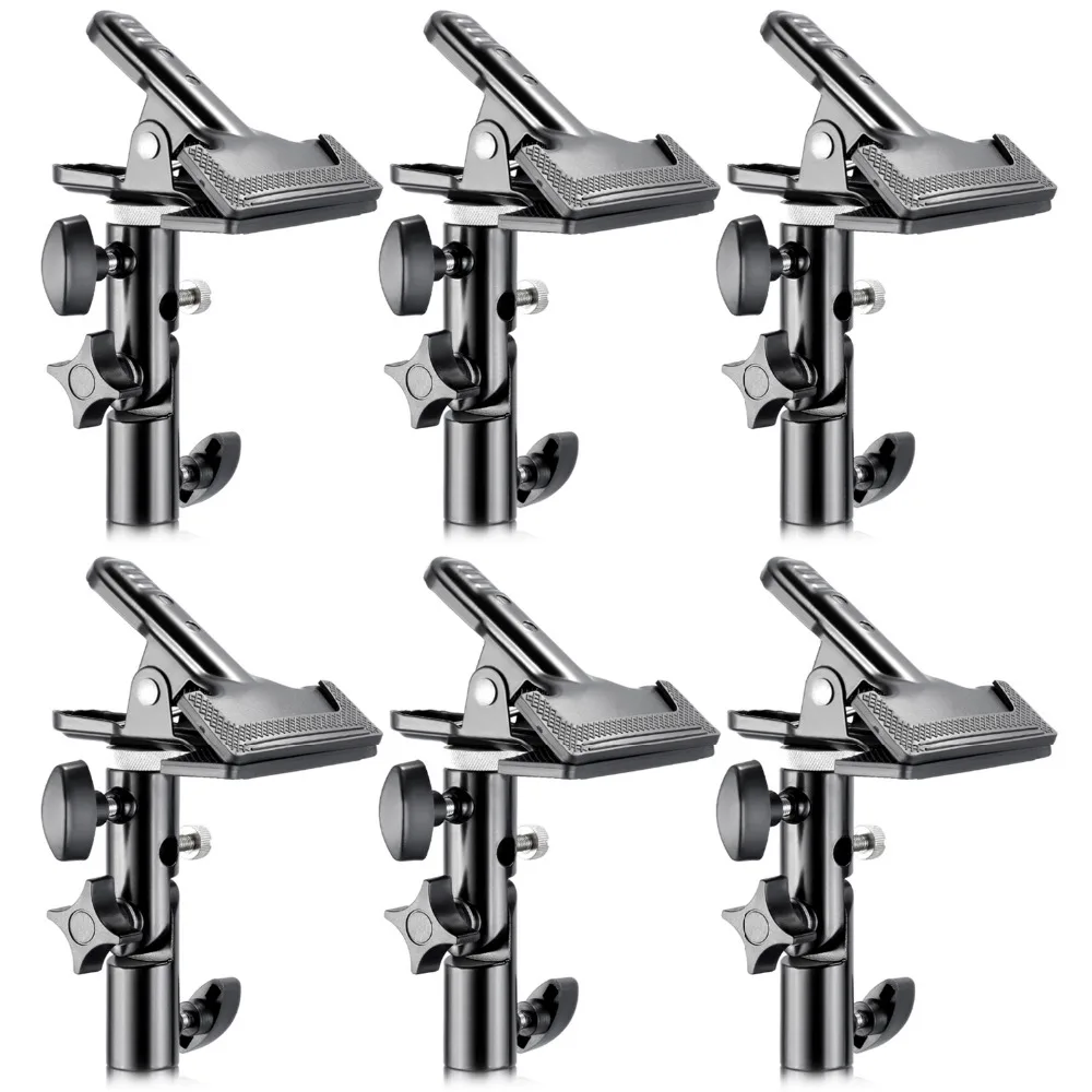 

Neewer 6 Pieces Photo Studio Heavy Duty Metal Clamp Holder with 5/8-inch Tripod Light Stand Attachment for Reflector